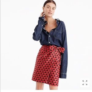 WRAP SKIRT IN JACQUARD HEARTS